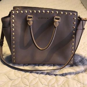 Micheal Kors Large-North/South Studded Satchel